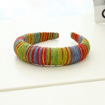 민족 스타일 짚 패딩 헤어 밴드 머리띠 2022 보헤미아 여자 여자 헤어 후프 액세서리 솔리드 컬러 여름 가을 헤어 밴드