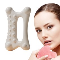 쿠마우 바디 얼굴 두피 괄사 마사지 림프 하트 경락 마사지기, 꽃-하트괄사, 1개