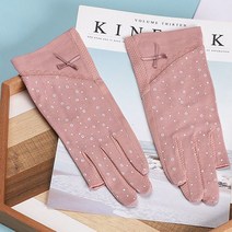 SINPAID 여성 여름 장갑 반장갑 운전 등산 손가락 터치 레이스 얇은 여자 봄 가을, 핑크