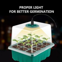 전체 스펙트럼 LED 성장 빛 묘목 트레이 식물 씨앗 스타터 구멍이 있는 온실 당 12 셀, Normal-1PCS_CHINA, Normal-1PCS