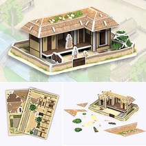 WC706 초가집 입체퍼즐 모형 장식 학습 만들기 선물