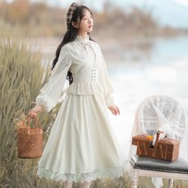 복고원피스 레트로 개화기 의상 가을 원피스 화이트 레이스 K10