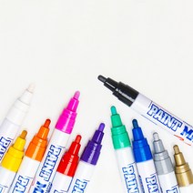 문화 페인트마카 11색 유리에쓰는펜 마커펜 아크릴, 색상_12 빨강
