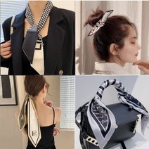 멀티 핏 실크 롱 타이 스카프 쁘띠 넥타이 가방 리본 머리띠 헤어 악세사리 개별박스포장