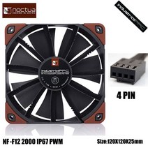 Noctua 산업용 고속 120mm 3 상 모터 설계, 4.2000 IP67 PWM - 없음 RGB-Black