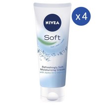 니베아 소프트 수분크림 크림 페이스 바디 핸드 75ml Nivea Soft Moisturiser Cream Face Body Hands, 4개