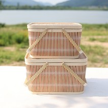 낙타하우스 대나무 피크닉 바구니, (소+대)세트