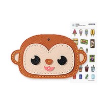 교통카드 지갑 만들기 세트 diy 가죽 공예 키트 바느질 재료 원데이클래스, 가죽카드지갑:원숭이 ＋ 사은품 증정