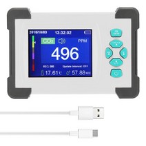 휴대용 이산화탄소 감지기 측정기 습도 온도 테스터 ℃ ℉ 전환 가능 대기 질 모니터, 협력사, 하얀