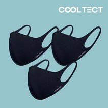 쿨텍트 냉감 은나노 항균 3D입체 손세탁용 연예인 쿨마스크 마스크 블랙, 3팩, 1장