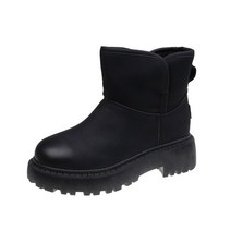 여자패딩신발 방한 털장화 신발 여자 겨울 털부츠부츠 플랫 힐 호주 여성 신발 라운드 토 부츠-여성 겨울
