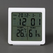 탁상용 디지털 시계겸용 실내 온습도계 습도기 샤워장, 1개