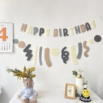 2종 생일 펠트 가랜드 아기 아기 두돌 세돌 돌 생일상 돌상 두돌상 파티 용품 기념 사진 촬영 소품 세트 꾸미기 남아 여아 어린이집 초등학생 레터링 풍선 벽 장식 강아지 고양이, 1. 레인보우