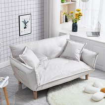 패브릭 등받이 소파 2인 1인 낮은 쇼파 다리없는 원룸꾸미기, 더블 우드 레그 글레이