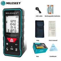 가스측정기 가스 전기 농도 각종 측량 측정기 Mileseey X6 레이저 거리 측정기 기차 레이저 용 거리 측정기 전문 테스터 도구 측정, x6 충전식, 100m