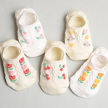 [꼼지]J튤립 덧신(5족)세트 유아 아동양말 페이크덧신