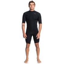 퀵실버 잠수복 다이빙슈트 2/2 mm 에브리데이 세션즈 백-집(Zip) 스프링슈트 - 남성용 맨즈 273518, Black, S