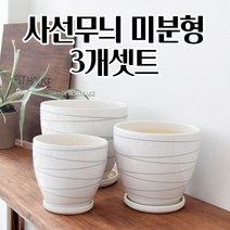 도자기화분 17/21/25CM 도기 3개세트 다육이 선인장 꽃 공 빈 화분