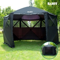 밴프 원터치 육각 스크린하우스 /스크린타프/모기장텐트/대형텐트/그늘막, 블랙[CT037], 블랙 CT037