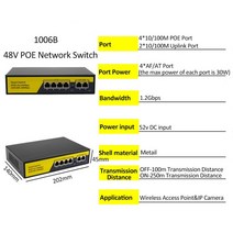 와이파이라우터 블루투스오디오 와이파이확장기48V POE 네트워크 스위치 10/100/1000Mbps 이더넷 스위치 4, 03 F1006B