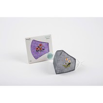 미도규방 모시 꽃자수 4계절 숨쉬기편한 전통 꽃자수 빨아쓰는 재사용가능 패션 웨딩 한복 귀편한 3D 패션 마스크, 민트색