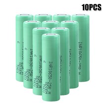 INR18650 25R 20A 방전 충전식 배터리 플랫 18650 3.6V 2500mah 1-10개, [06] 10PCS