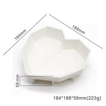 홈베이킹 얼음틀 각진 하트 몰드 실리콘 모양틀 다이아몬드 취미 DIY 초콜릿 베이킹, 7인치 다이아몬드 하트 몰드