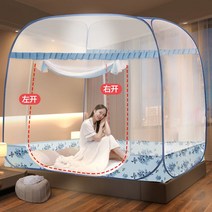 몽골텐트 게르모기장 텐트 휴대용 자동 설치-무료 접이식 학생 이층 통기성 그물 mosquitera 홈 장식, 12 bai hua_03 180x200cm