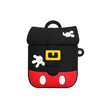 매우 두껍고 부드러운 실리콘 미키 마우스 백팩 케이스 키체인 포함 애플 에어팟 1 2 1세대 2세대 보호 3D 만화 귀엽고 사랑스러운 재미있는 어린이 청소년 소녀 소년