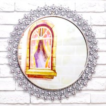 BnH 해바라기 인테리어 거울(실버) GU_SJGU1103_2, 단품