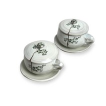 손나무 쌍화차잔 세트(초록나무)