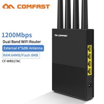 인터넷공유기 Comfast 1200Mbps 듀얼 밴드 무선 WiFi 라우터 2.4G 5Ghz RJ45 Wan 와이파이공유기, 미국 전원 어댑터