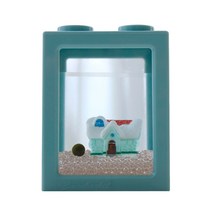 세남자바스켓 국산 마리모 키우기 4구 겨울왕국 DIY 블럭 세트-마리모(소), 피규어 민트하우스+투명자갈80g