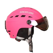 스키헬멧 스노보드헬멧 보드헬멧 goexplore 초경량 abs + eps ce 남성, 분홍색, s