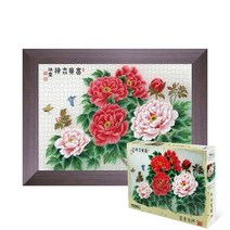 퍼즐피플 동양화 직소퍼즐 모음, 부귀길상 1000P 액자포함(우드월넛), 퍼즐유액 포함, 1000p
