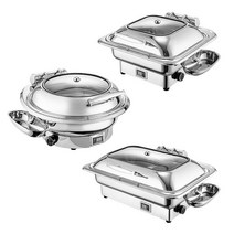 푸드워머 뷔페기물 할로겐 전기워머기 음식워머기 스테인레스 스틸 직사각형 라운드 비주얼, 원형 스테인리스 강판 싱글6l 디지털 디스플레이