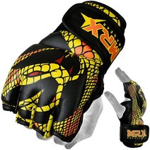 MRX MMA 격투기 글러브s 케이지 복싱 Fight Snake 디자인 블랙노란색 (스몰), 216756 S