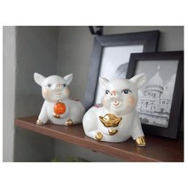 고기집 오픈선물 하얀꽃 돼지 복 장식품 돈복 재물운