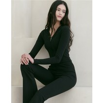 여성 요가복 DEVI-O0010-블랙 필라테스 리사이클 코튼 크롭 집업