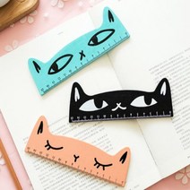 눈금자 나무 고양이 모양 문구 학용품 학교 15cm, 화이트YS000971