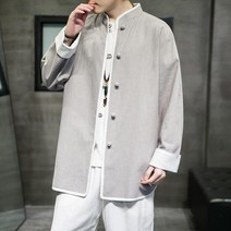 남자헨리넥셔츠 봄 차이나 셔츠 린넨 루즈핏 비지니스 오피스룩 Y17
