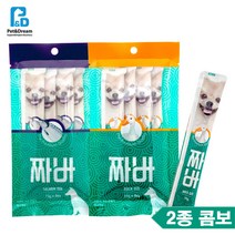 강아지 짜바 소고기 연어 2종콤보 / 유산균이 들어 있는 짜먹는 강아지 간식, 연어+오리