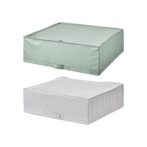 이케아 STUK 스투크 수납박스 중형 55x55x18cm옷의류이불수납함보관함리빙공간박스, 화이트/그레이_203.095.74