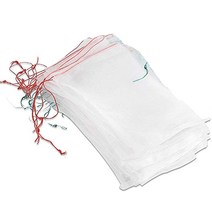 블루베리 방조망 고추 그물망 호박 오이 참외 보호망 50 pcs 가방 정원 식물 과일 drawstring 가방 곤충 모기 버그 장벽 가방 메쉬 (10x6inch), 01 라이트 그레이