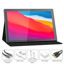 did모니터 Wisecoco 101 IPS 휴대용 모니터 터치 스크린 라즈베리 파이 4 3B lcd 디스플레이 HDMI c 타입 노트북 PC 폰 PS4 5 용 1280x800, Black