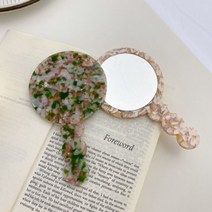 레트로 휴대용 원형 손거울, 패턴커피, 본상품선택