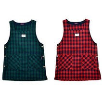 양쪽 주머니 기능성 체크무늬 앞치마 20대여성 모던한