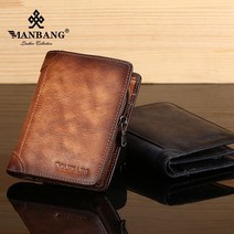 남자 클러치백 손가방 맨스백 manbang 2022 뜨거운 정품 소가죽 가죽 남성 지갑 짧은 동전 지갑 작은 빈티지 지갑 브랜드 디자이너