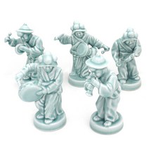 [박씨상방] (5종)청화백자 인형(풍물놀이세트)