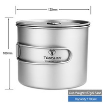Lixada 초경량 티타늄 컵 휴대용 캠핑 피크닉 워터 컵 머그 접이식 손잡이 포함 300ml 350ml 420ml 550ml 650ml 750ml, 1100ml